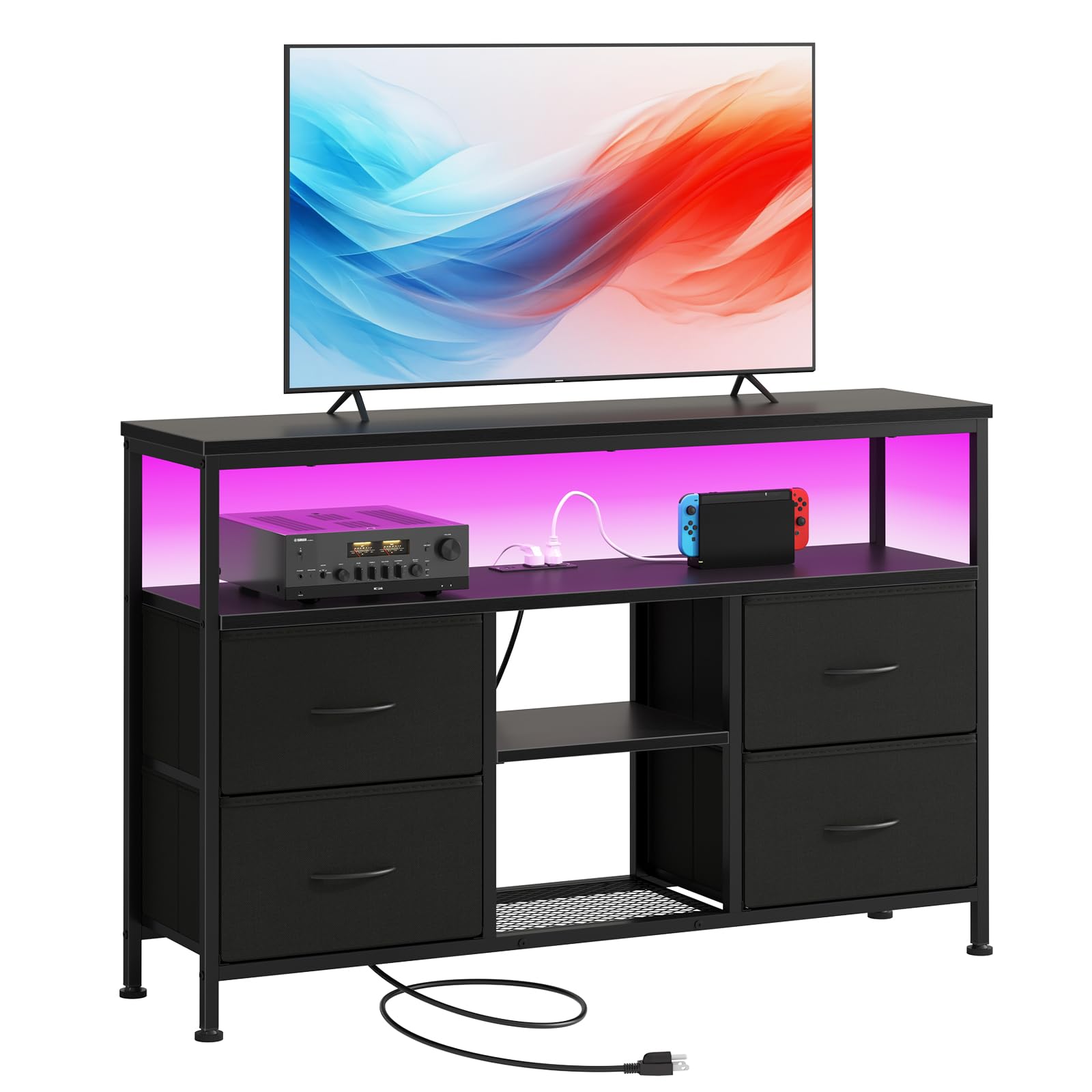 LED TV Stand with Charging Station for 50 Inch TV
