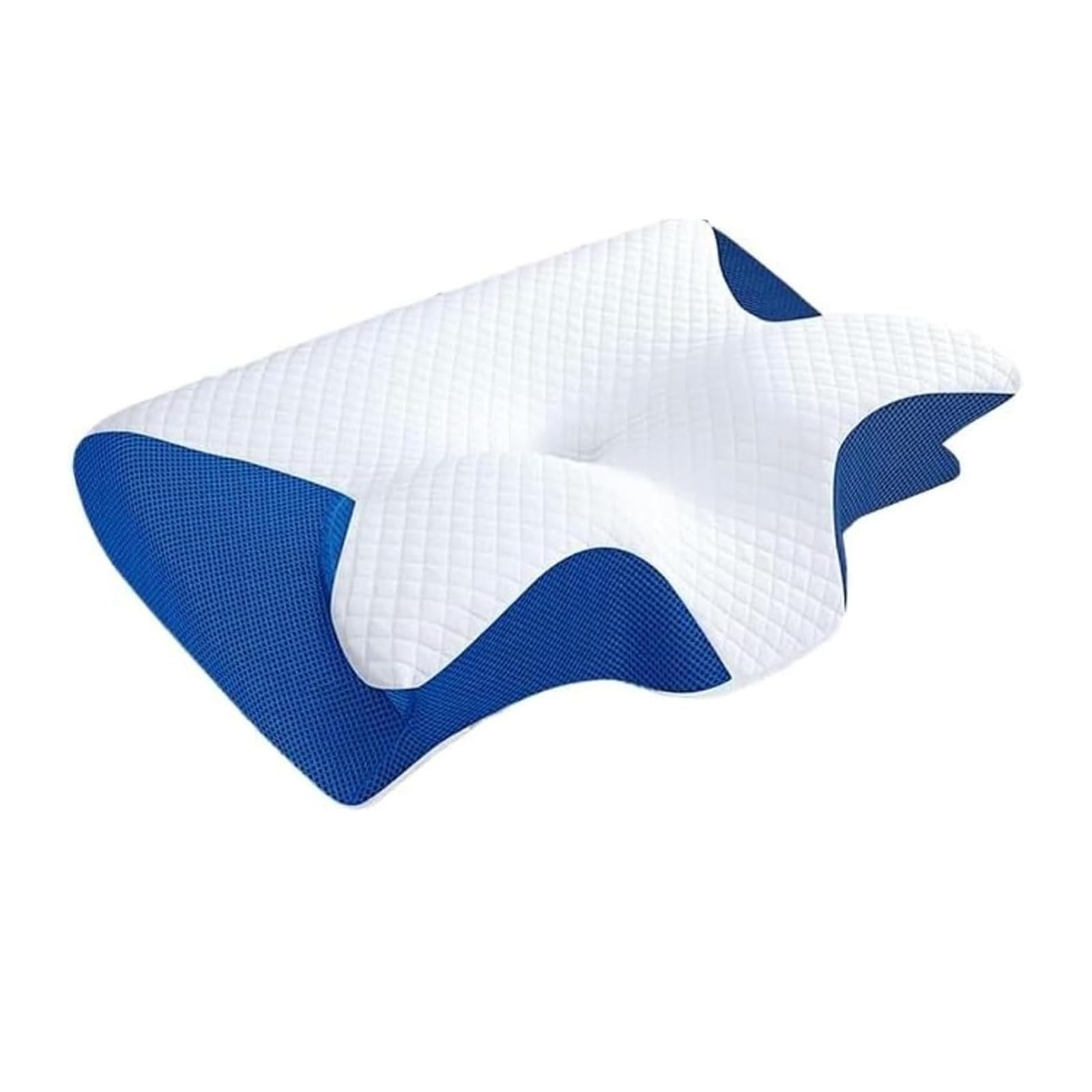 ZVD Cuscino Ortopedico Anti-Russamento per Apnea Notturna,Cuscino Antirussamento,Apnea Notturna,Supporto Cervicale in Memory Foam,Traspirante,per Tutte le Posizioni di Sonno (Blu)