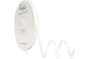 Versatile and Refined: Ribbli White Satin Ribbon (1/4 inch x Continuous 50 Yards)