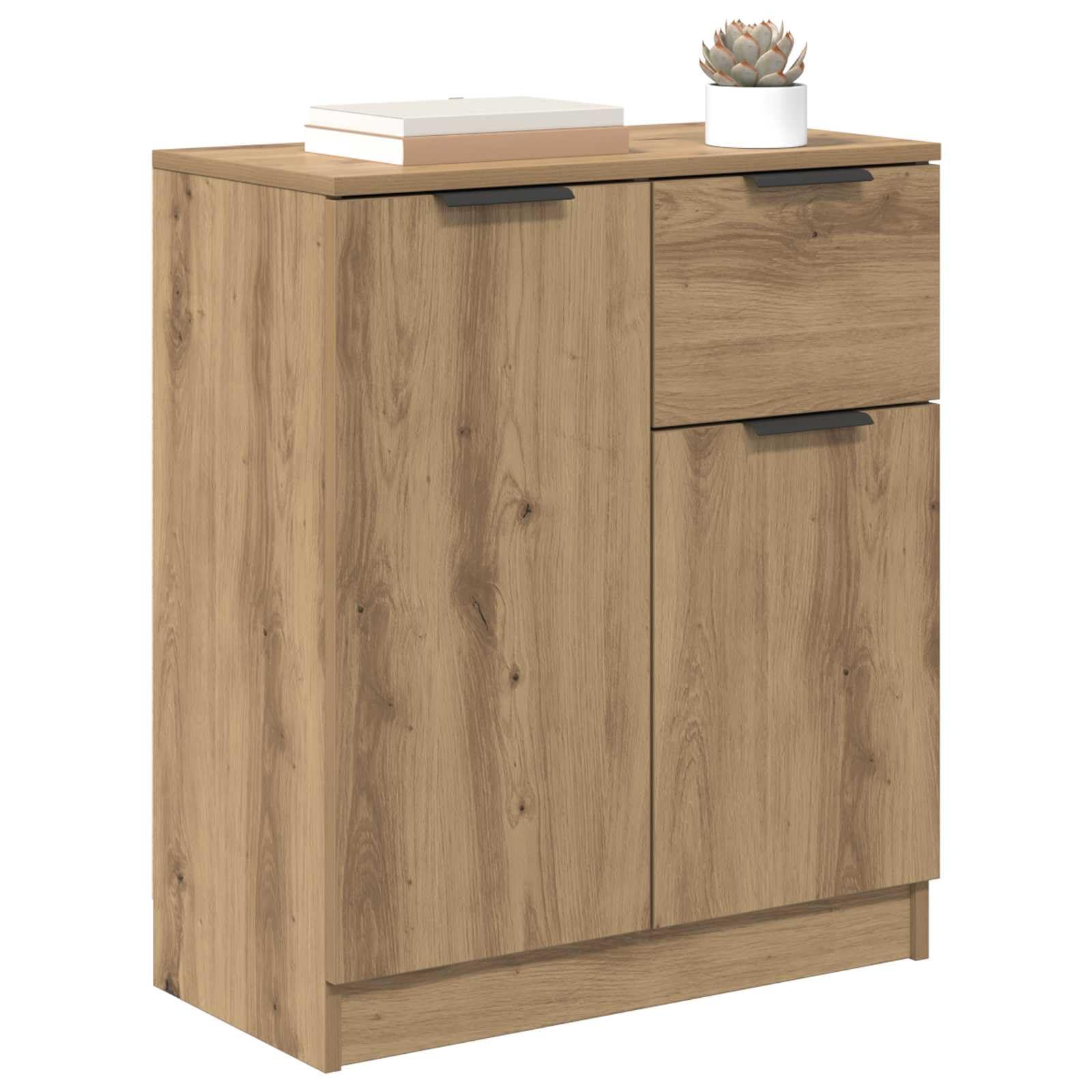 vidaXL Sideboard Artisan-Eiche 60 x 30 x 70 cm Holzwerkstoff, Rustikaler Sideboard für Wohnzimmer, rechteckiges Möbelstück mit viel Stauraum, dekorative Einheit für Ordnung drinnen