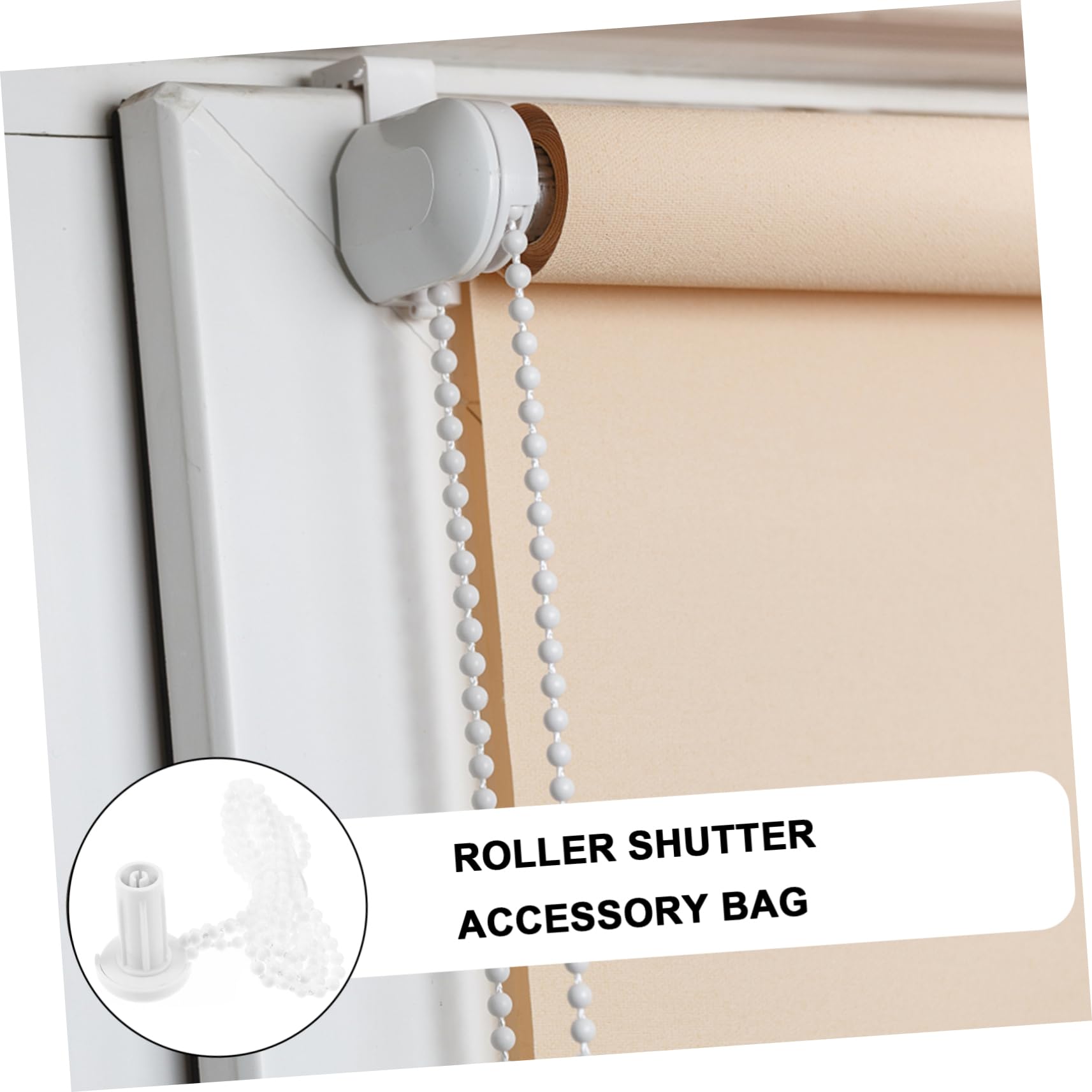 MAGICLULU 5 Sets Roller Shade Accessories Beaded Chain Buckle Kit for Quick Installation Compatible with Various Curtains Includes Bead Chain and Hooks