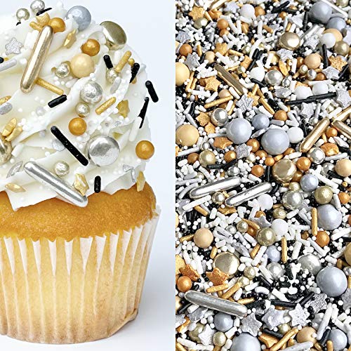 Sprinkles | 4 oz | Gold and silver sprinkles | Metallic sprinkles | New year sprinkles | Glamour sprinkles | Sprinkle mix | Manvscakes
