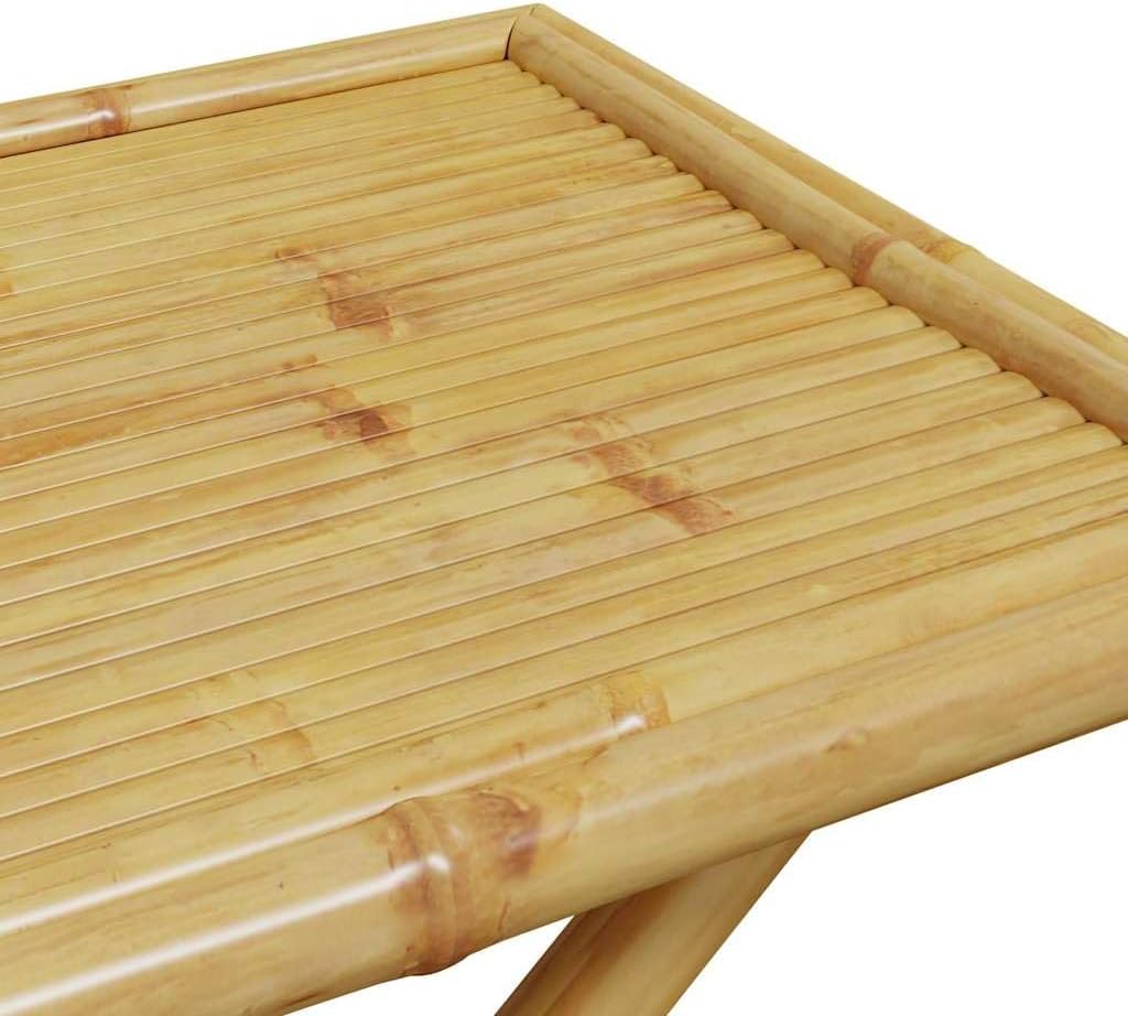 Folding Garden Table Natural Bamboo Patio Table Small Bistro Table Outdoor Patio Table 43.3 in x 21.7 in x 29.5 in for 2-4 People Patio Side Table