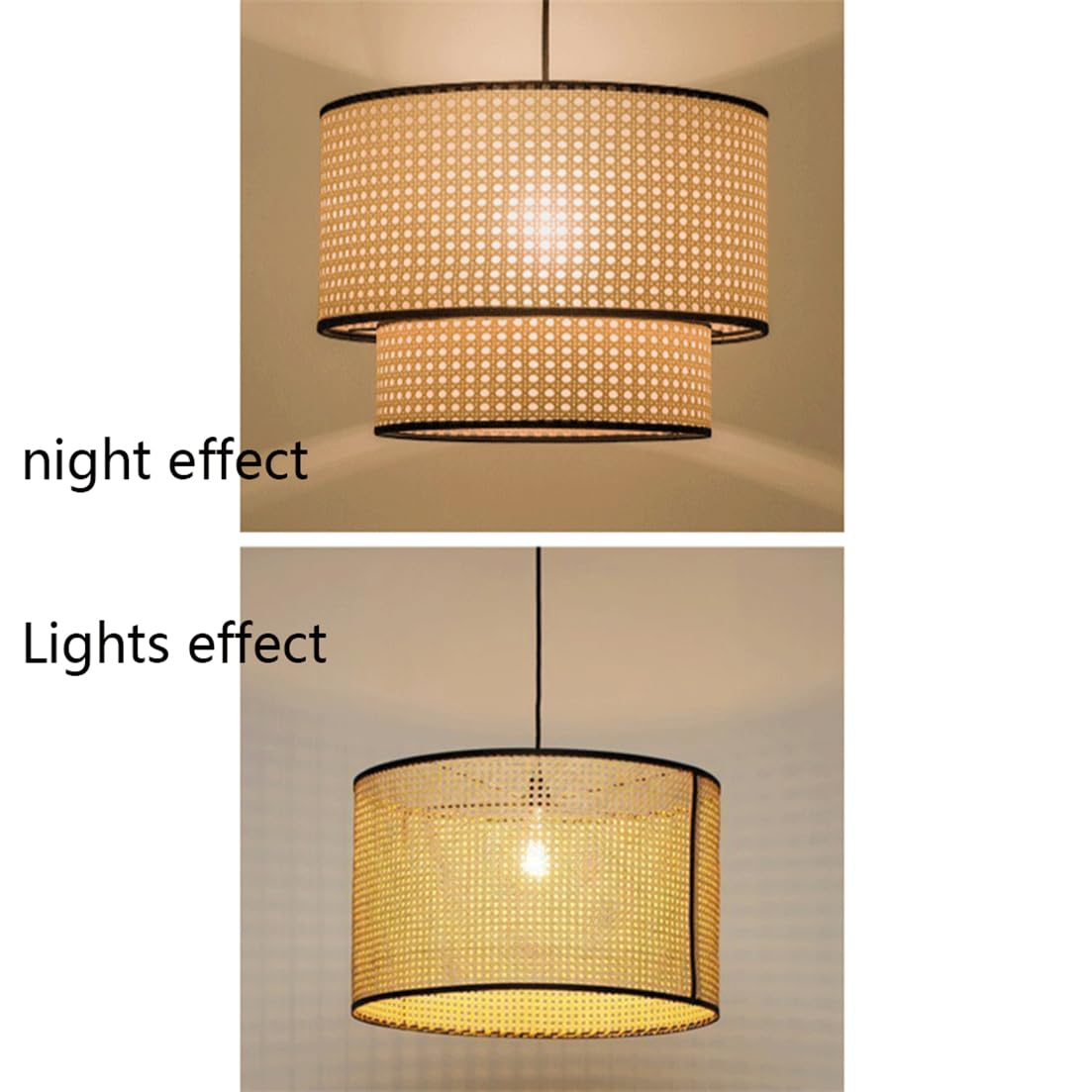 Lampada Da Tavolo Francese In Stile Retrò Con Paralume Cavo In Vimini