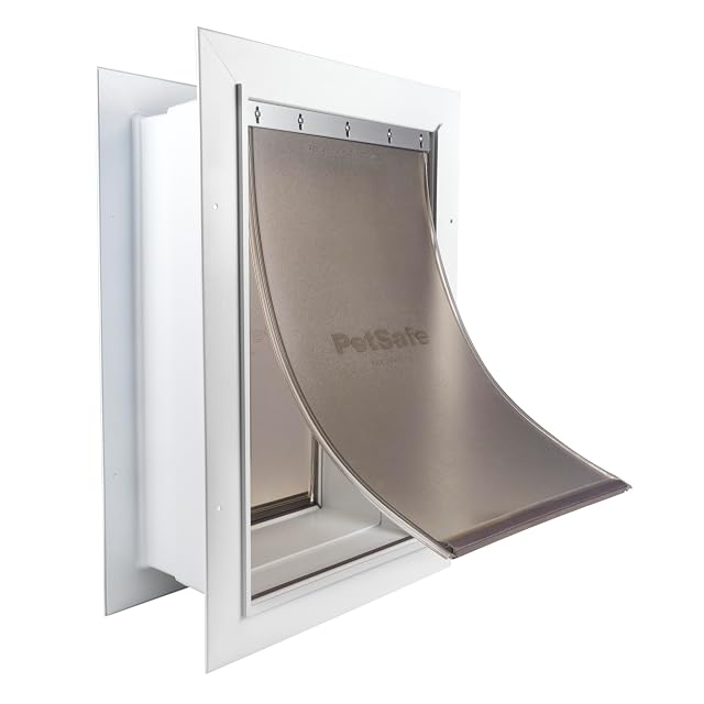 PetSafe Puerta de Entrada de Pared túnel telescópico, Grande, para Mascotas de hasta 100 Libras, Color Blanco