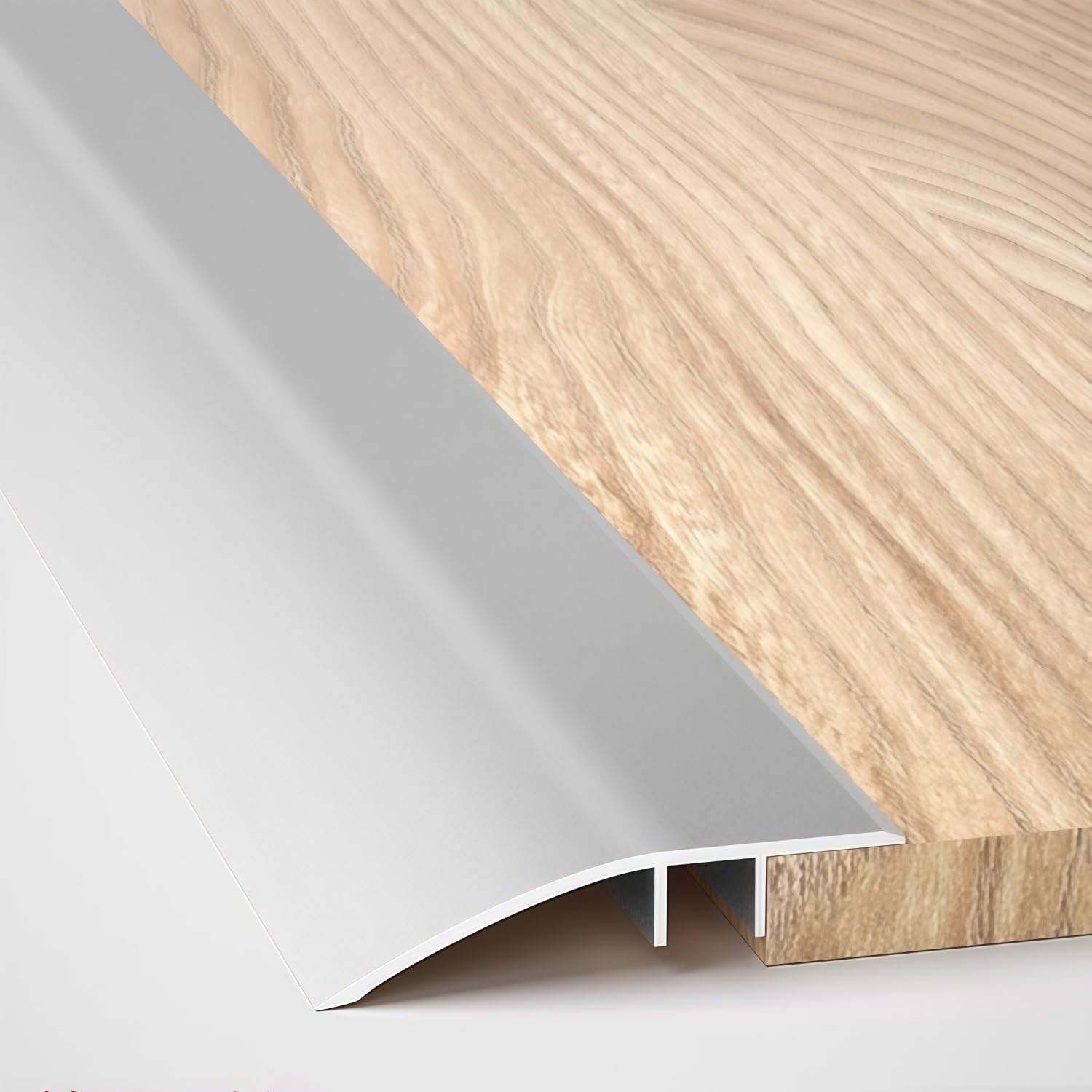 Yacoxe Silver Aluminium Threshold Strip 43Mm, Doorway Floor Transition Trim, 0.9M/1.8M/2.7M Cuttable Gap Cover For Tile Laminate Carpet Vinyl(,2.7M)