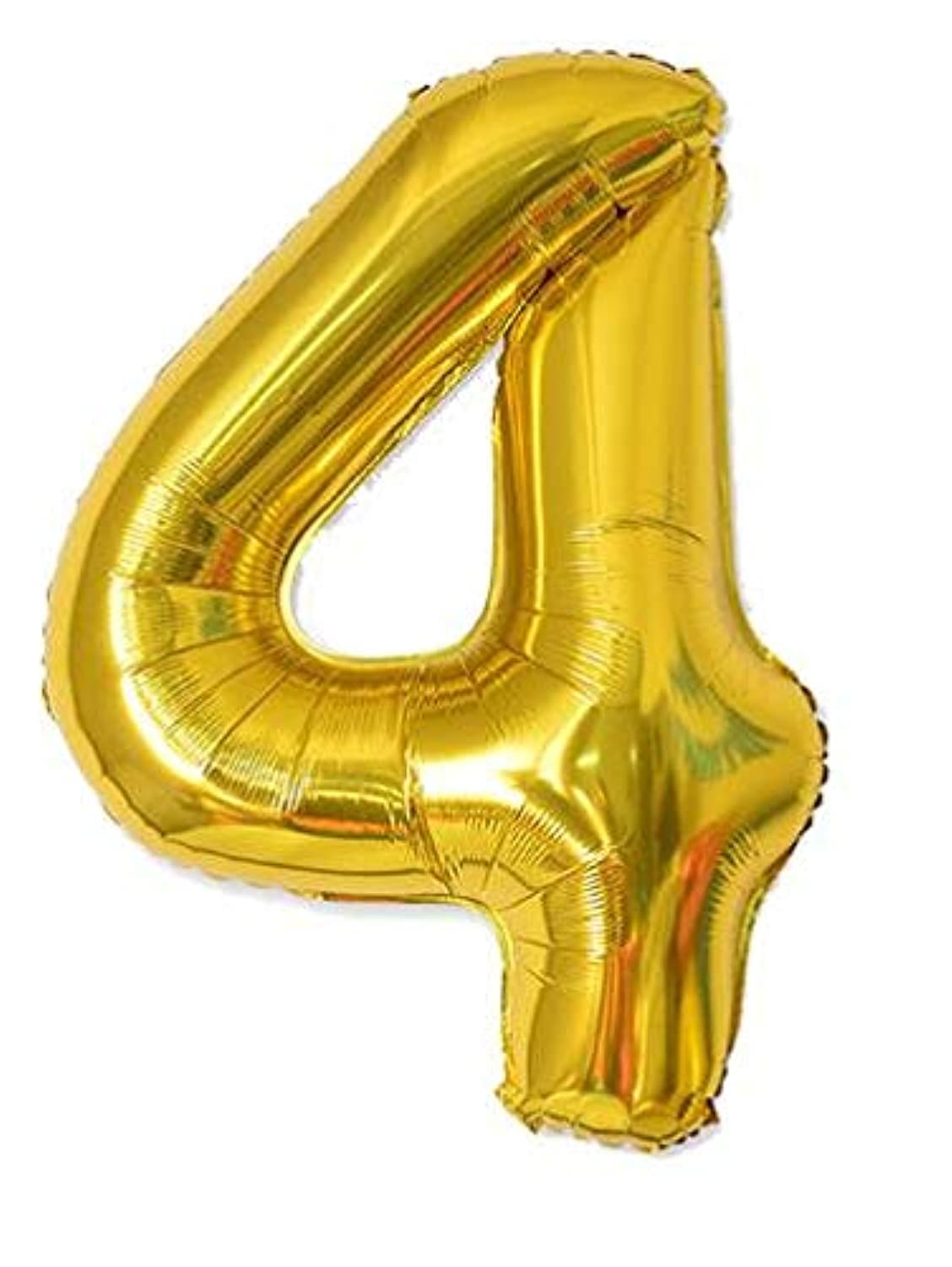 INS 40 Inch Number 4 Balloon Glittering Golden Color Grand Size for Special Occasions and Birthday Wedding Anniversary Decoration Reusable