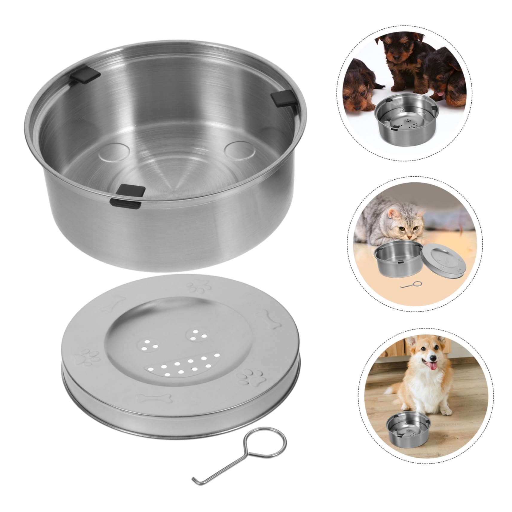 Edelstahl Napf für Hunde mit Tropffreiem Design und Schwimmender Wasserschale Großer Hunde Wassernapf zur Regulierung der Wasseraufnahme Beim Haustier