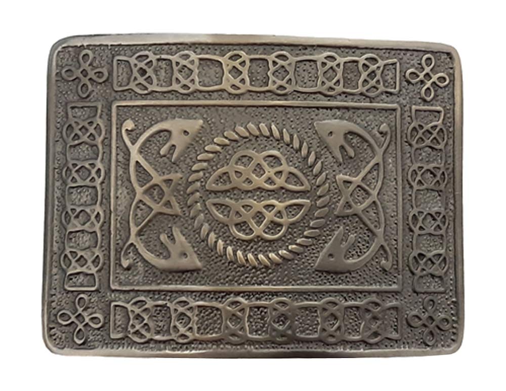 Mens Scottish Highland Deluxe Kilt Belt Buckle - Many to Choose From (Standard Kilt Belt Size, Chrome Stag Buckle)