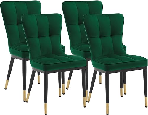 Miniatura 15 de Juego de 4 sillas de comedor modernas, cómodas sillas de comedor con asiento grueso, sillas de cocina tapizadas de piel sintética con patas de Pu