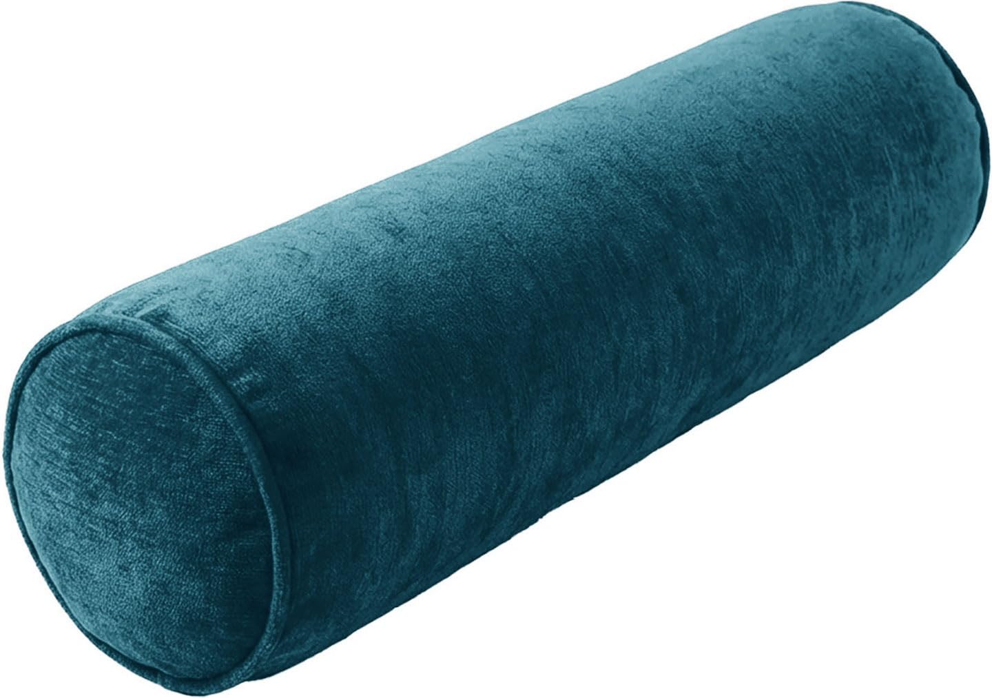 BLLMTEAR Round Cervical Roll Bolster Pillow, Full Moon Cylinder Neck Support Pillow with Removable Washable Cover for Bed Couch Yoga Neck Back Leg Knee Side Sleeper(12,Sponge:20x120cm)
