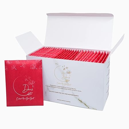 DAES organic cotton Rash-Free Sanitary Pads ||Pack of 30 ||heavy flow night pads || Toxin-Free || Unscented || Ultra thin || Ultra soft || 4 wings|| Wider Back|| leakage proof || All Skin Type