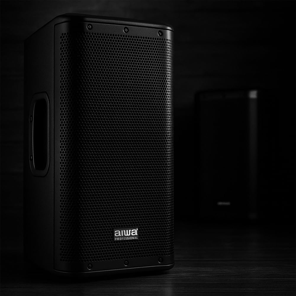 AIWA APRO-12 Altavoz autoamplificado de 12" con Bluetooth 5.0 TWS y DSP, 250 W RMS biamplificado Clase D, 122 dB, entradas XLR/Jack, Salida de Mezcla, 220 V