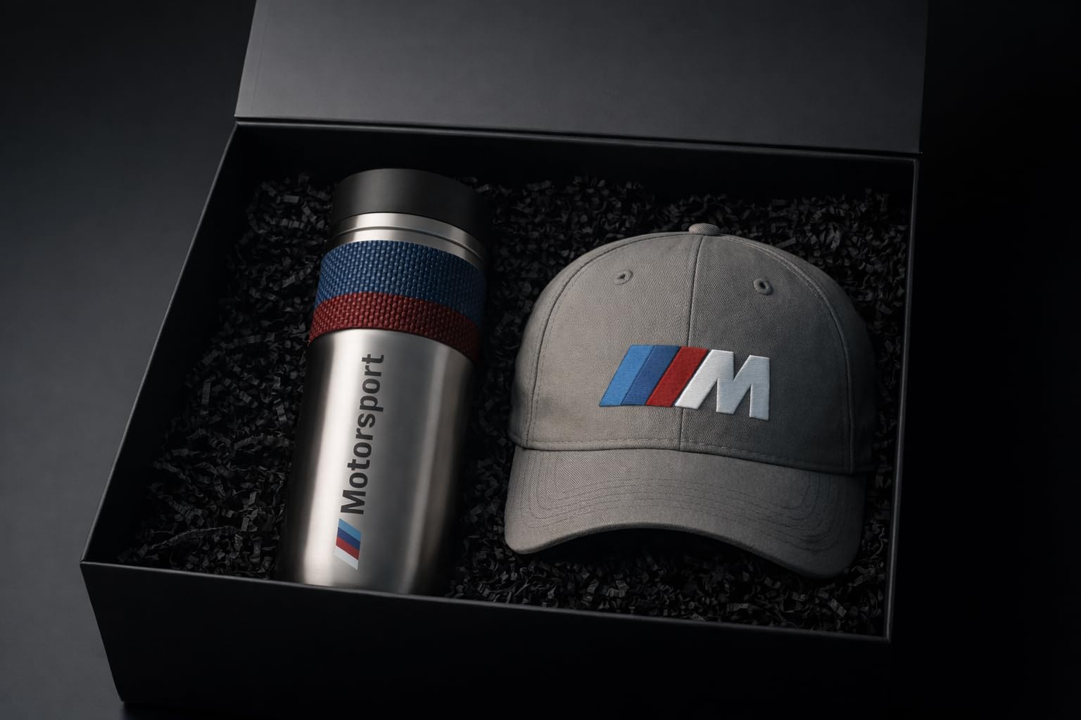 BMW Geschenkbox mit Stil  M Motorsport Geschenkset Thermobecher M Mütze Cap
