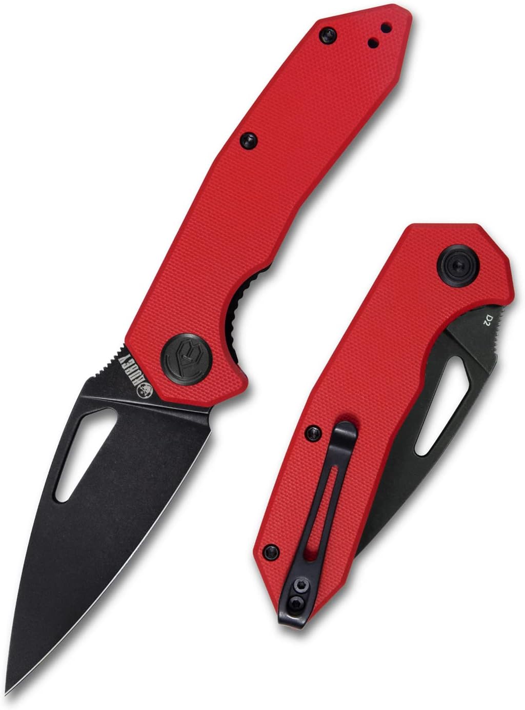 KUBEYCoeus KU122H 7.28" Thumb Open Pocket Knife, High Flat Ground Blade and Ergonomic G10 Handle Small Knife for Camping Hunting and Everyday Carry