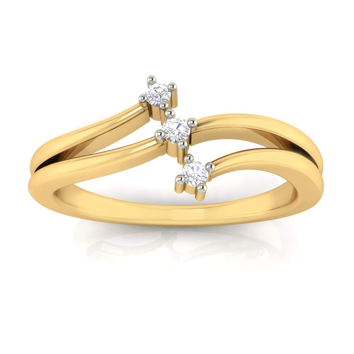 avsar 18k (750) Yellow Gold and Diamond Ring for Women-picture-36
