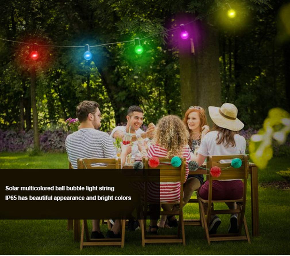luci di natale,luci solari all'aperto della stringa lampadine multicolori del globo G40 luci di Natale impermeabili- 27,8 Ft 25 LED 4 modalità per la decorazione del partito del giardino del pati