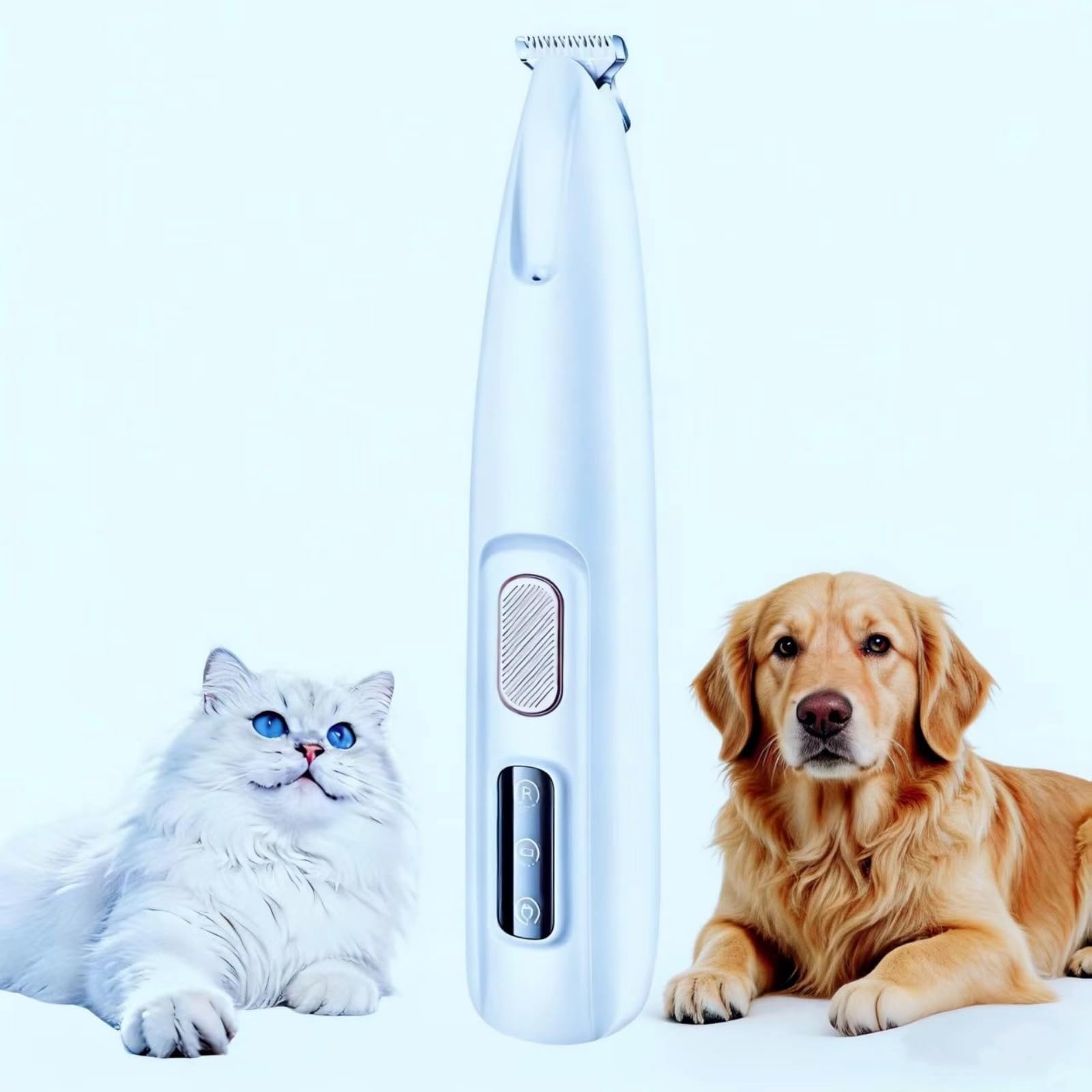 Dog Paw Trimmer Low Noise, Electric Clippers for Dog's & Cat's & Rabbit's Paw, Pet Paw Trimmer with LED Light, Paw Cleaner USB Rechargeable, Grooming