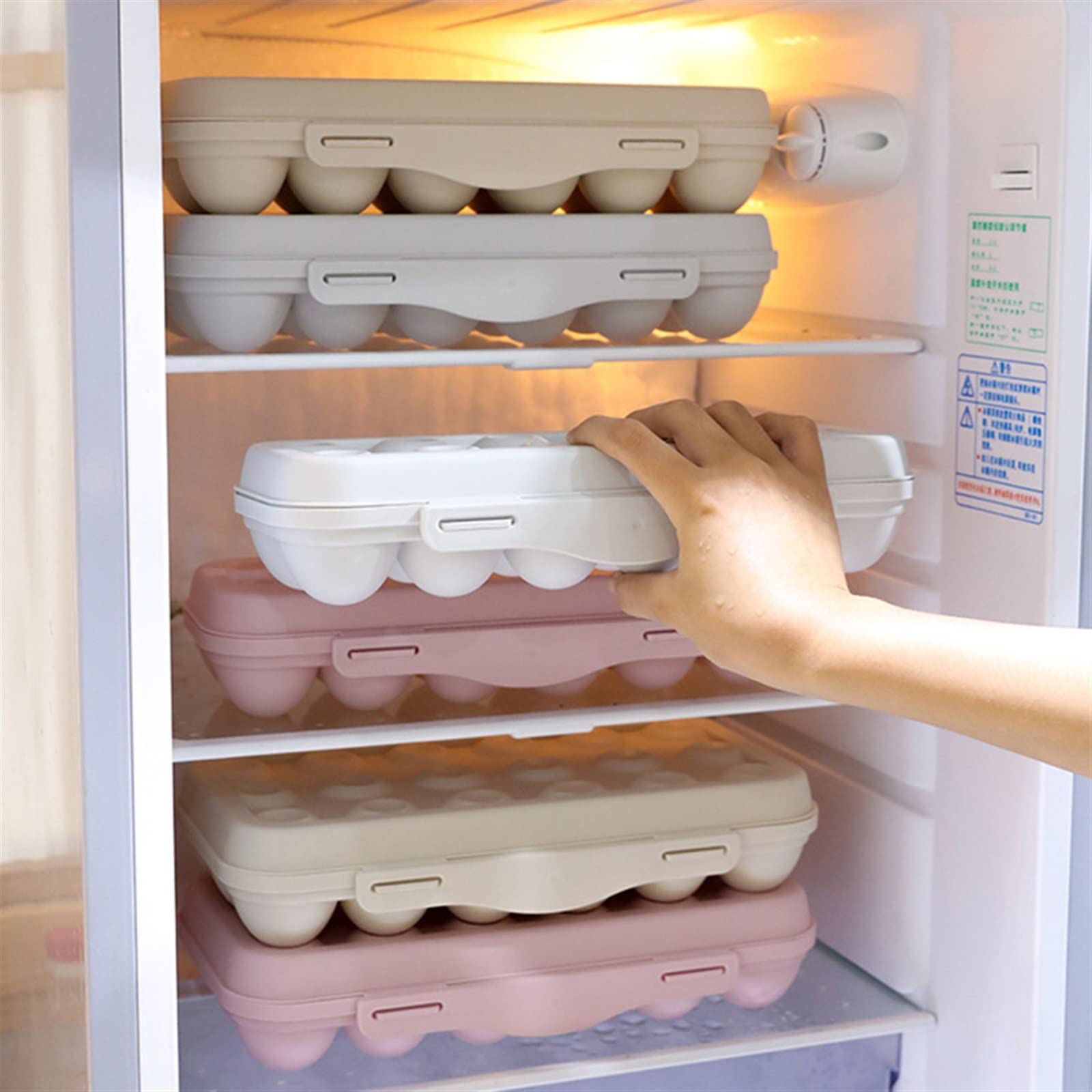 Eierbehälter für Kühlschrank, 12 Gitter, Eieraufbewahrungsbox, Eierablage, Behälter für Küche, Kühlschrank, Eier, Kunststoffspender