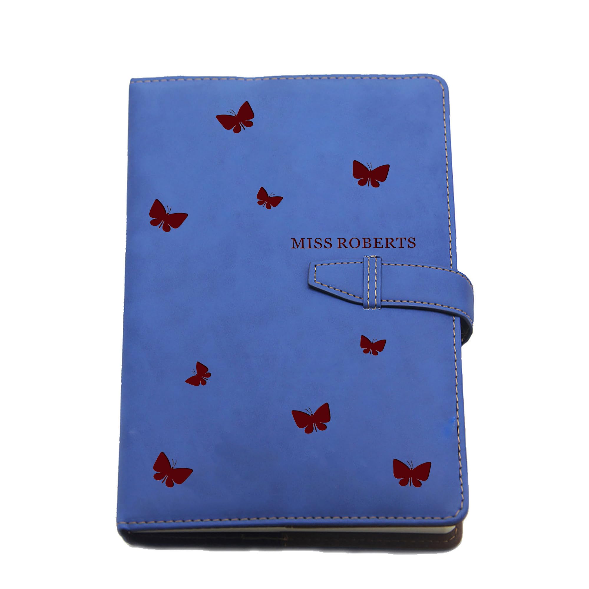 EDSG Personalised Notebook A5 Journal Notebook Diary Leather Notebook Teacher Gifts for Women Men Diary Gift for Graduation Teacher Gifts Appreciation Gifts End of Term Gifts(Blue, Design 2)