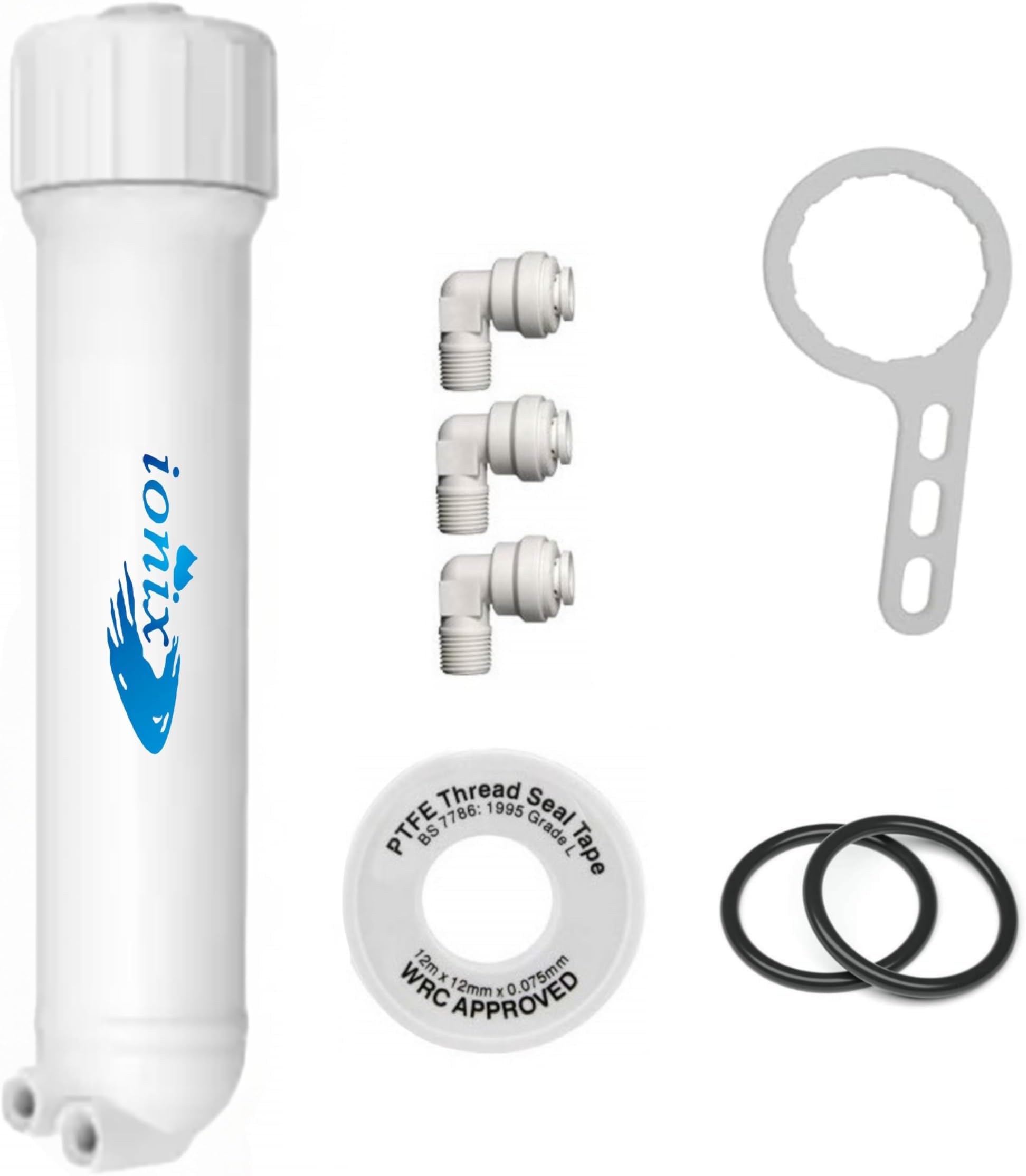 Ionix Membrane housing for Ro membrane, Double O ring membrane housing for Double leakage prevention, Works with All domestic 50, 75, 80 & 100 GPD membranes