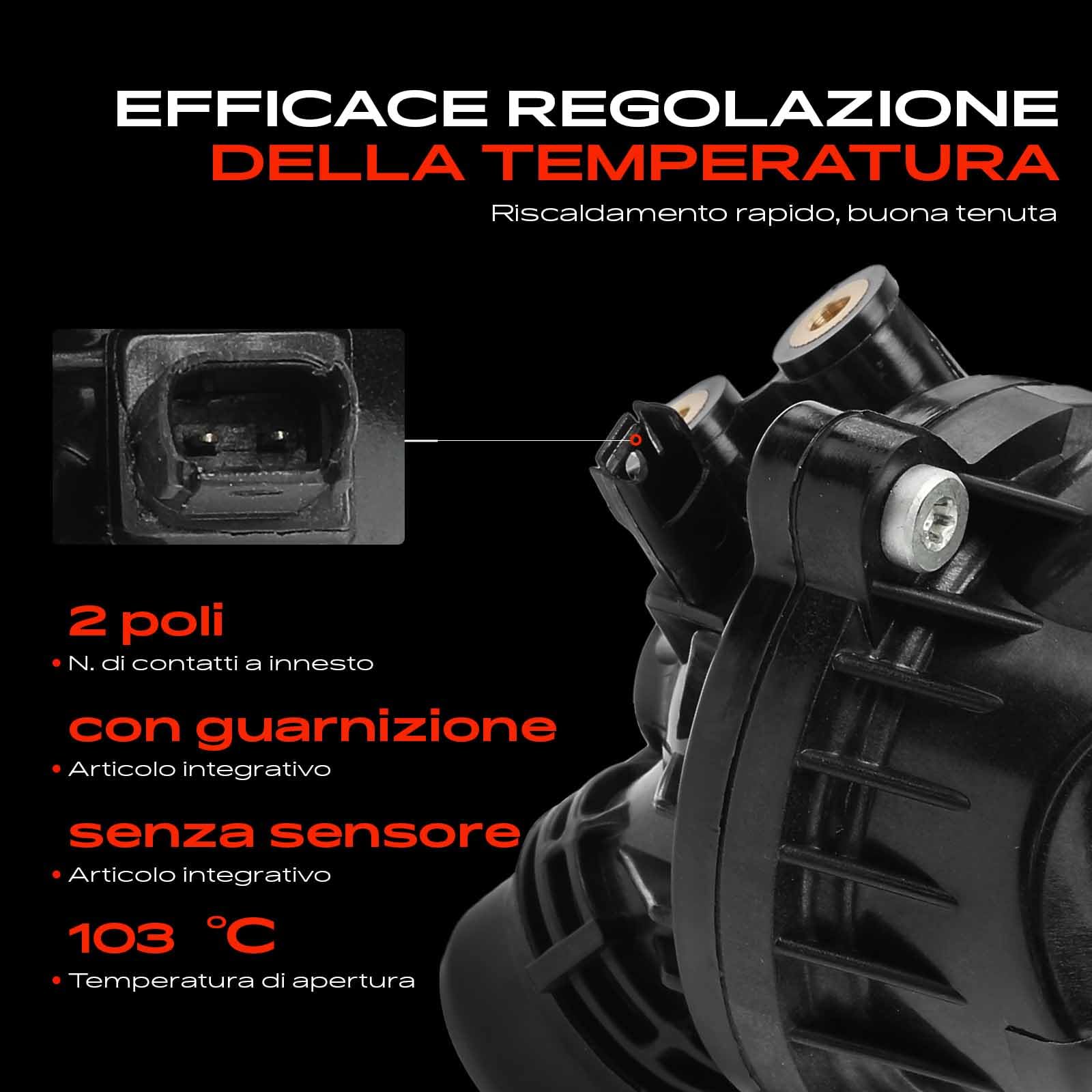 Frankberg Termostato del liquido di raffreddamento 103°C 11537601158 | Compatibile con: Serie 1 Cabrio E88, X5 E70, Serie 3 Coupé E92, Serie 3 Touring E91, Serie 3 Cabrio E93