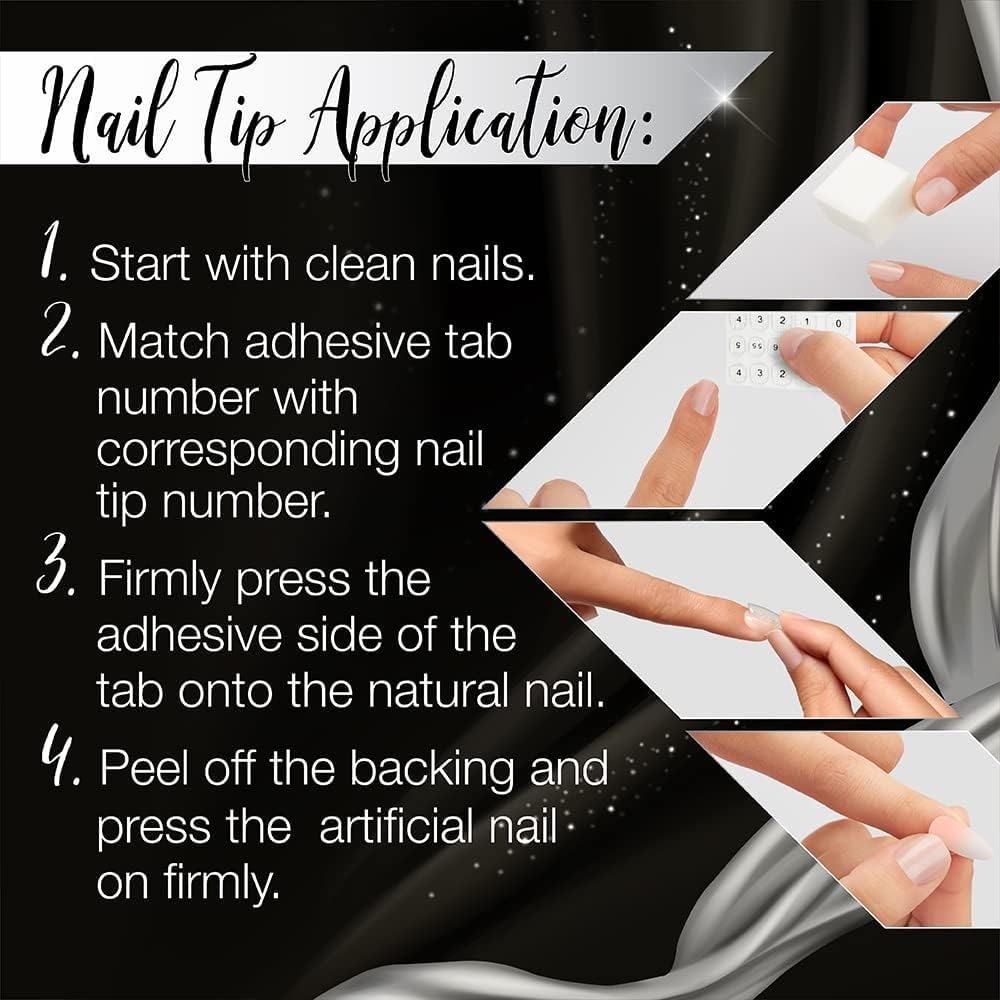 Ardell Nail Addict Adhesive Tabs, Easy Tab Release, Non-Damaging, Pre-Shaped for Perfect Fit, Strong Nail Glue, Alternative for Press-On Nails, 24 Count (Pack of 3)