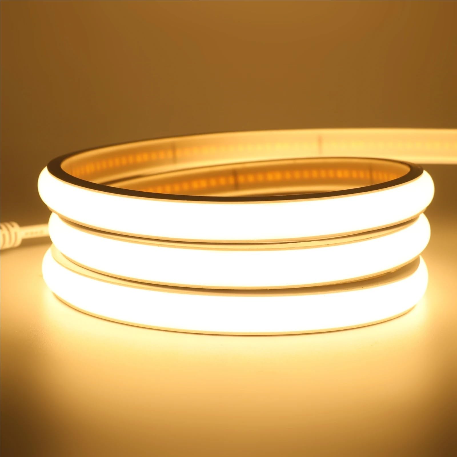 Wodoodporna taśma LED COB 0,5-20 m 12 V/24 V | 320 diod LED o wysokiej gęstości, elastyczna taśma neonowa, oświetlenie wewnętrzne na zewnątrz (ciepła biel, 24 V 16 m)
