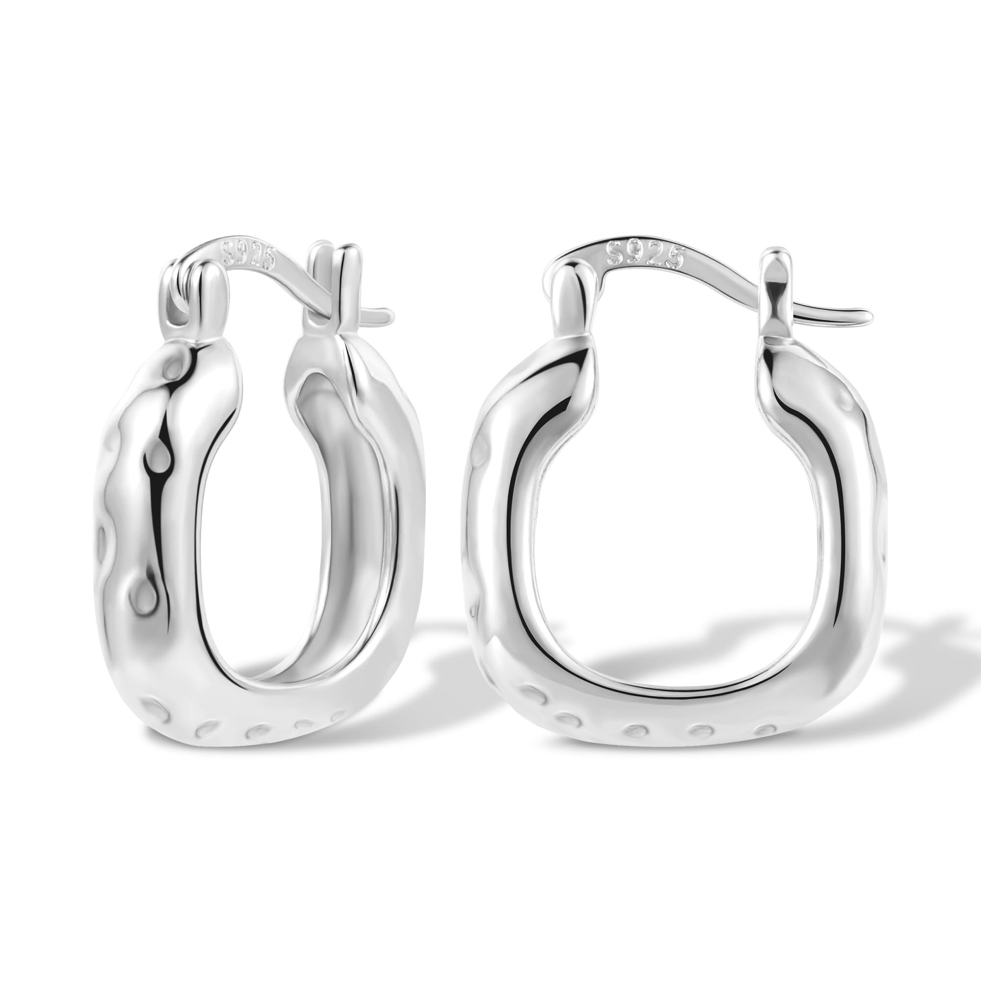 Silber Ohrringe Ohrstecker Silber 925, 2 Paar Creolen Ohrrin