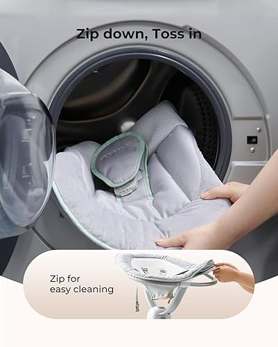 Miniatura 7 de Momcozy CocoSway - Columpio eléctrico para bebés con asiento giratorio de 180, 6 movimientos de balanceo relajantes y 4 velocidades, control remoto