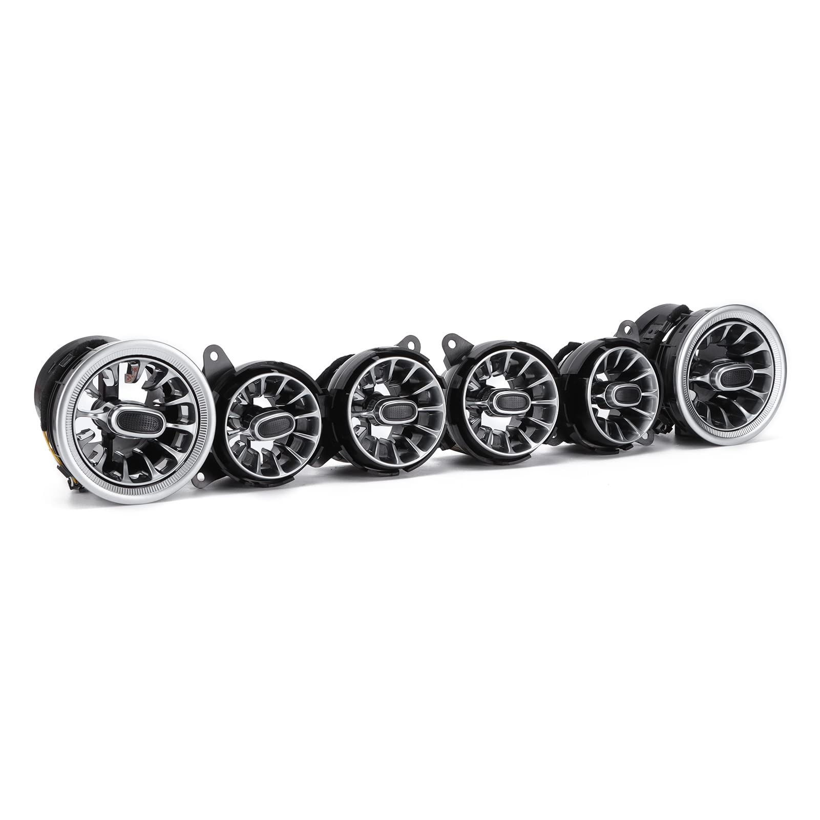 Kit de ventilación de Aire de turbina LED 64 Color de luz Ambiental Delantero para la Clase Mercedes S W222 2018 2020 ABS PC Material Play 6pcs