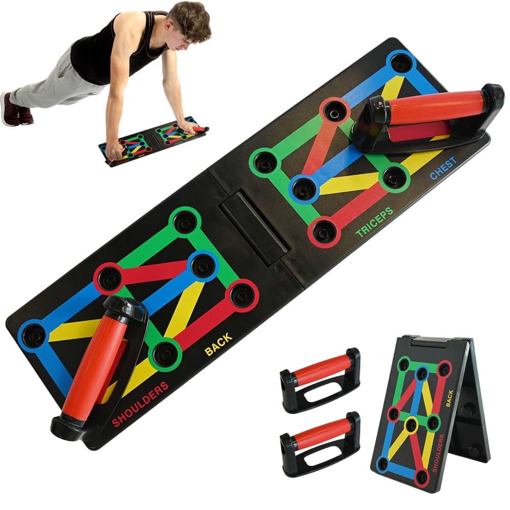 Ram® Foldable 24 IN 1 Multi Function Fat Burn Strength Training Push Up Board Upper Body Chest Back Triceps Home Gym Workout
