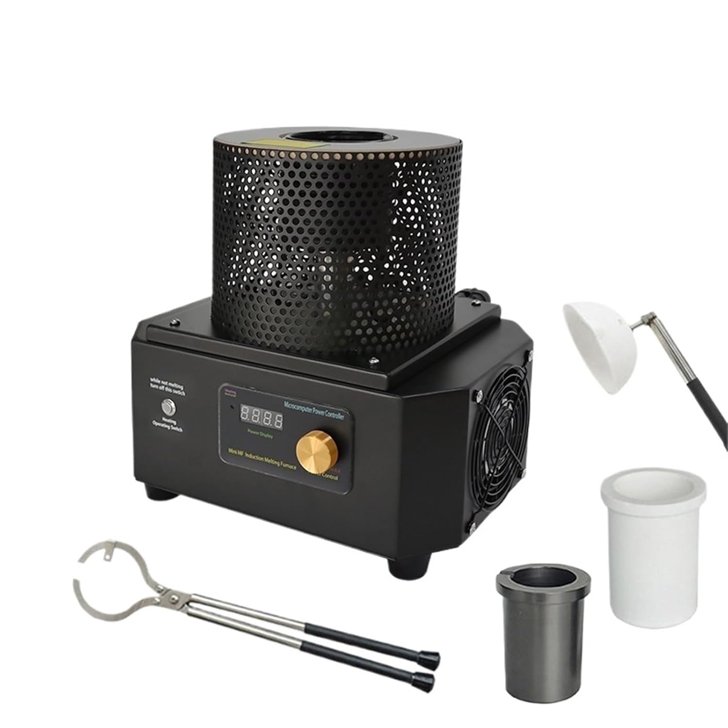 1KG 2KG 3KG 1400 to 1600 Degrees Mini Induction Melting Furnace for Gold Silver Steel Casting Jewelry Portable Smelting Machine(MM-1000 Set A)