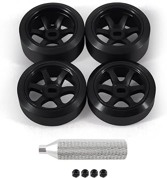 6 حواف عجلة مكبرة وإطارات انجراف سيارة Rc لسيارة 1/28 RC Hobby Model Car ، [2 * ضيق + 2*واسعة] 4 قطع 20 مم حواف سبائك الألومنيوم مع إطارات Wltoys K969 K989 AWD XRX AMZ WL DRZ GLA BZ