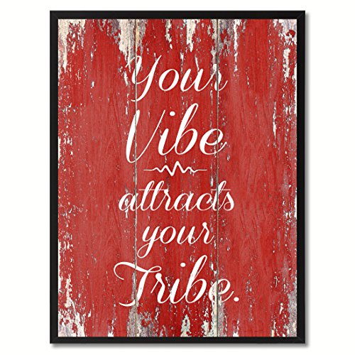 SpotColorArt Your Vibe Attracts Your Tribe Inspirational Quote Saying Canvas