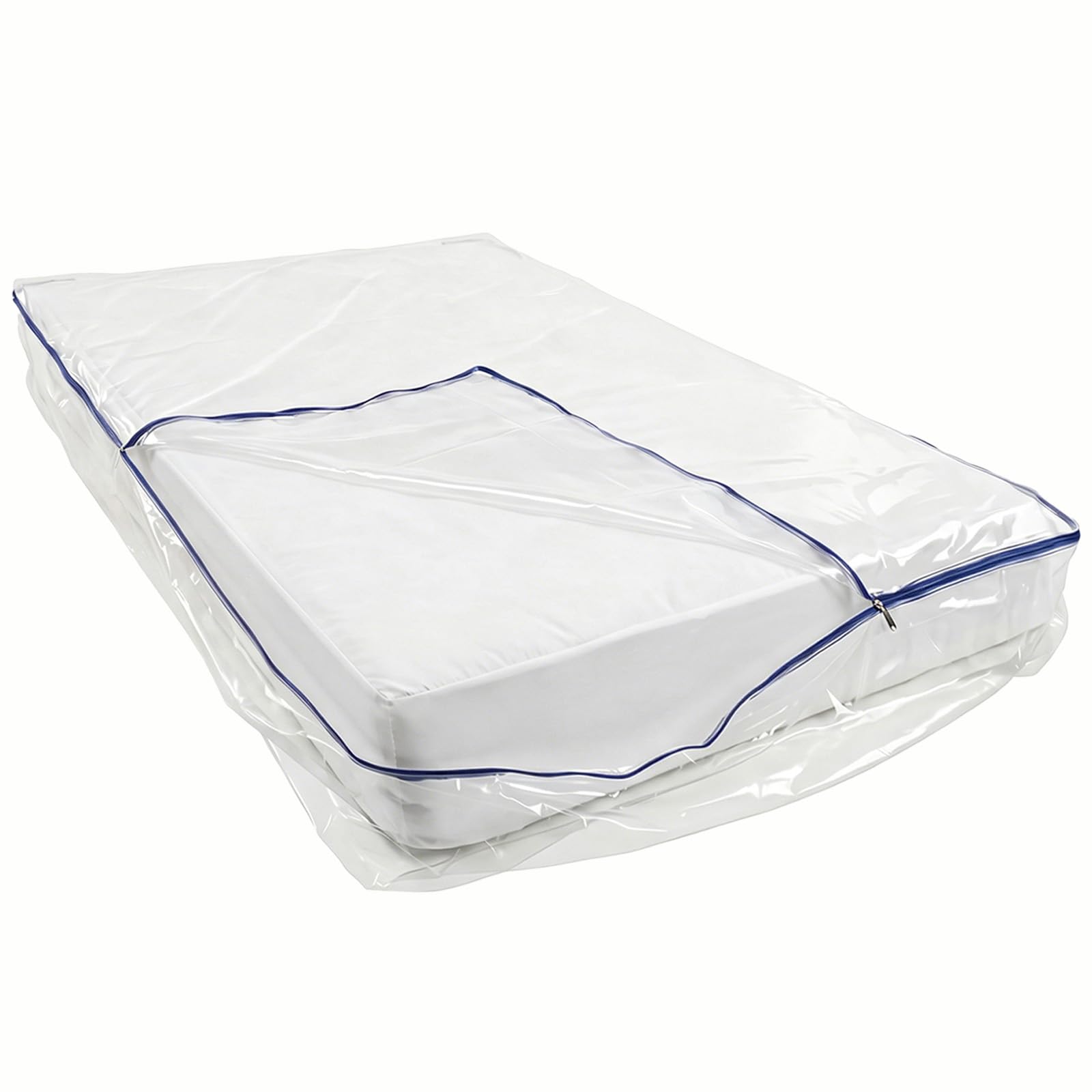 Plastic Mattress Bag for Moving (Full), 3 Mil Extra Thick Mattress Cover Protector with Zipper, Clear Mattress Storage Bag for Bed, Waterproof &amp; Reuseable Mattress Moving Supplies