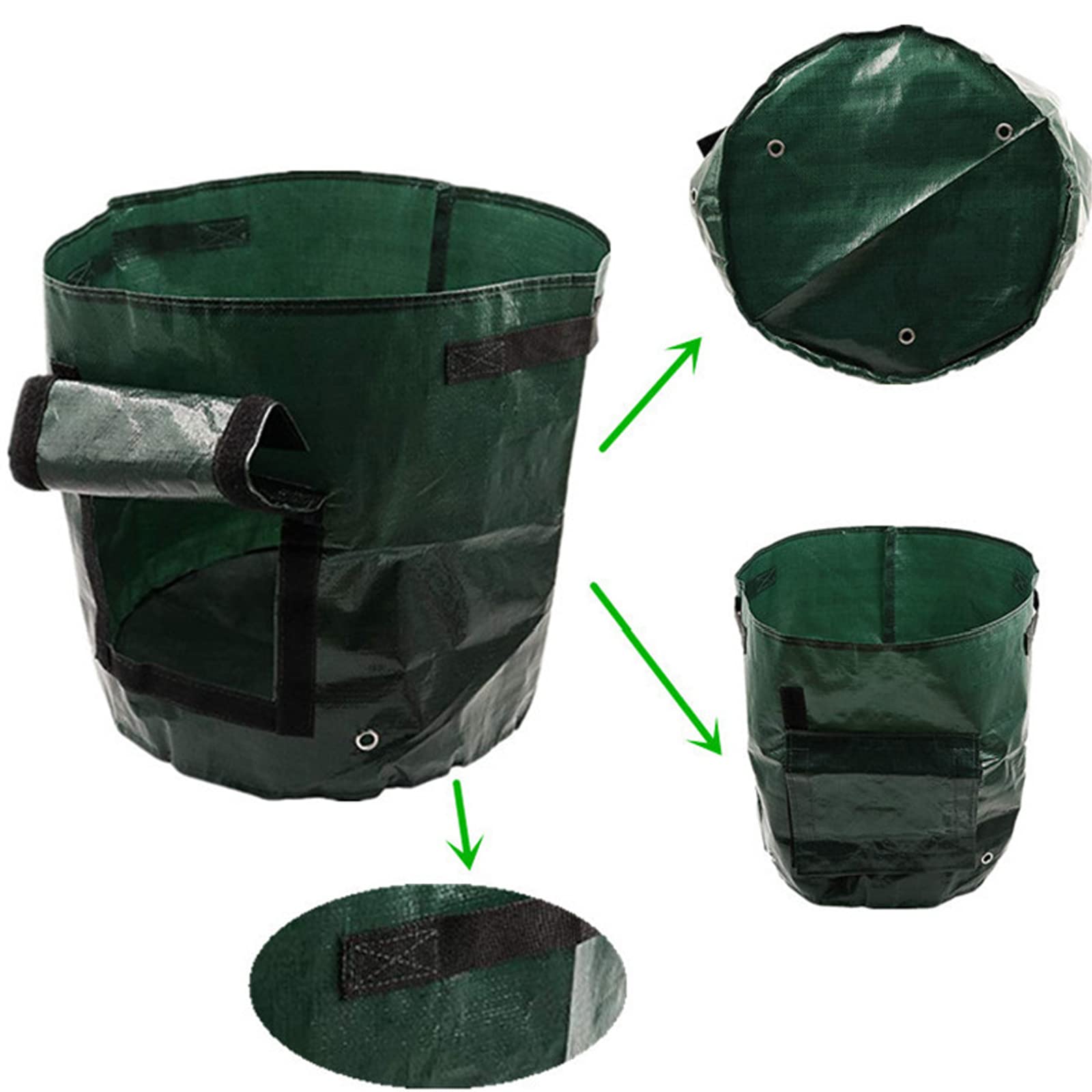 Macetas de Plantación, Paquete de 5 Bolsas de Cultivo de Fresa, PE Bolsa de Planta Transpirables para Jardines, Bolsas de Cultivo de Plantas de Papa para Flores Plantas, 7 gallons