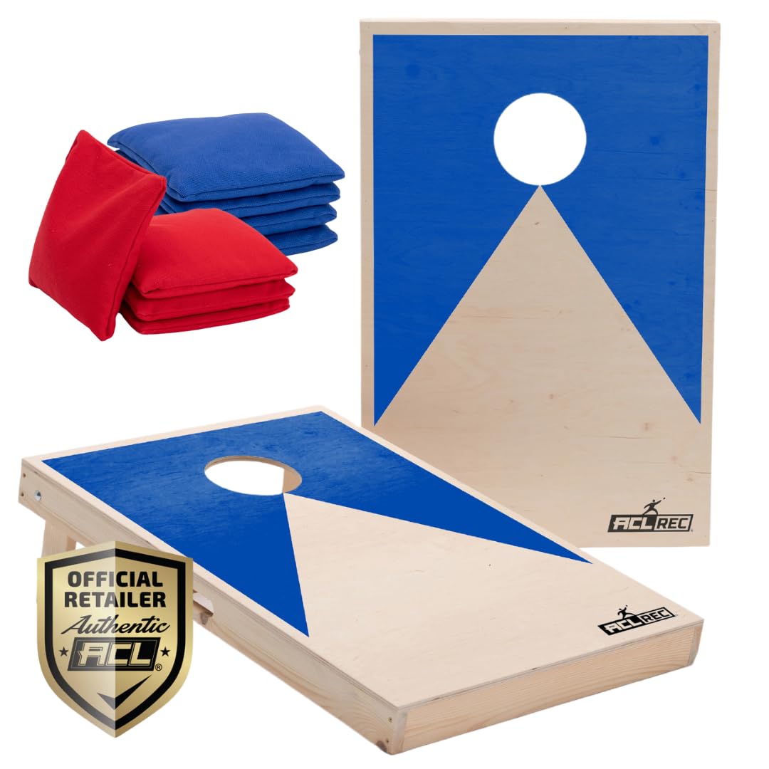 Cornhole Official 90x60 - Blue - UV Print Directly on Wood (100%) - 2 Boards + 8 Bags - ACL Quality
