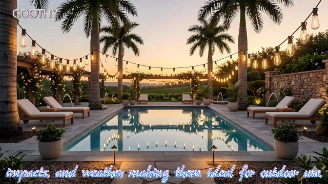Image of 20FT ST40 LED Outdoor String Lights, Vintage Edison Patio Lights with 22 Shatterproof Bulbs, Waterproof Hanging Outdoor Lights for Backyard Porch Deck Bistro Garden, Warm White 2700K, Brown Wire