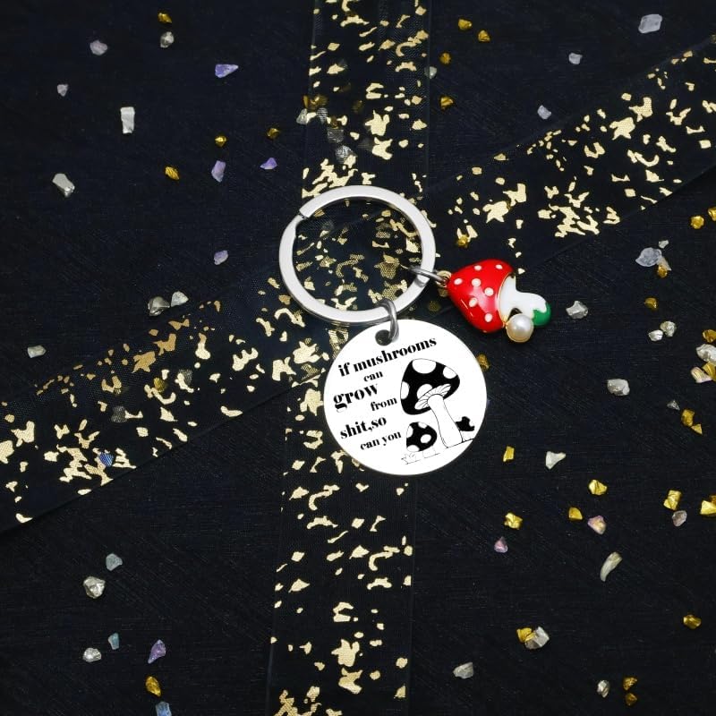 Mushroom Keychain Cute Mushroom jewelry purse charms For Birthday Easter Christmas Stuff For Her inspirational gifts for women positive gifts for women Keychain for Bag, Purse, Car Keys, Handbags