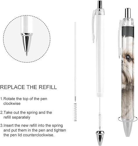 Miniatura 4 de Shih Tzu Pet Dog - Bolígrafo retráctil con estampado de perro y mascota, punta de 0.020 in, punta para mujeres y hombres