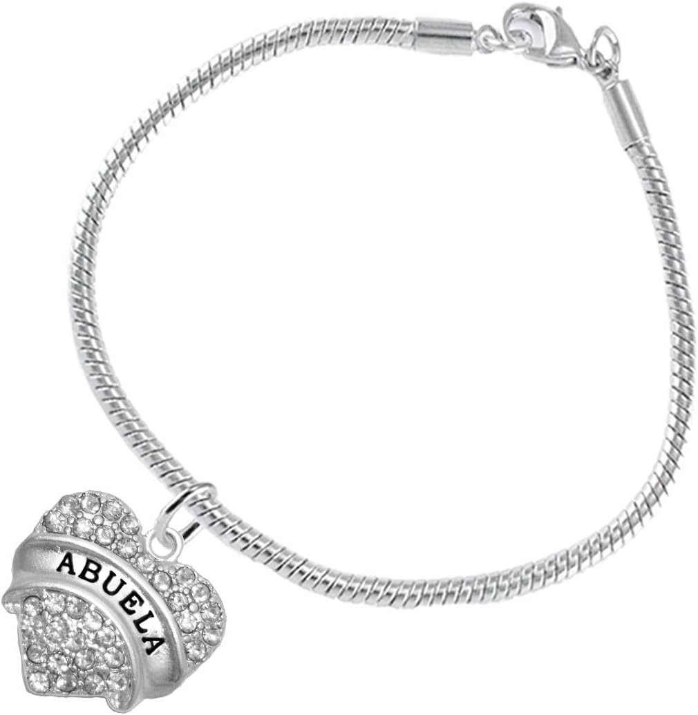 Cardinali Jewelry Abuela Crystal Heart Bracelet Safe-Hypoallergenic, Nickel, Lead & Cadmium Free!