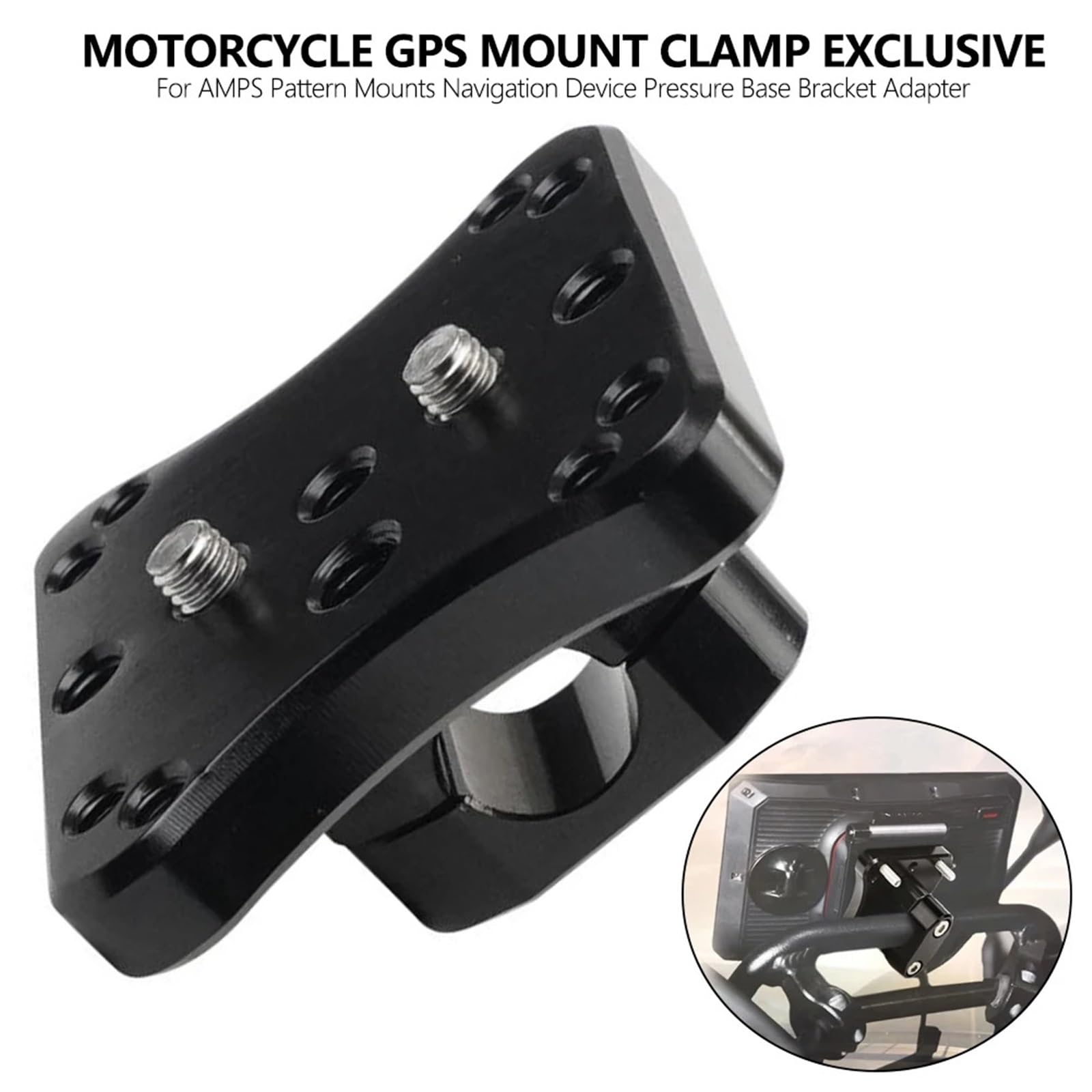 Uchwyt GPS Zacisk montażowy GPS do AMPS Pattern Navigation Device Pressure Base, adapter, 12 mm, ekskluzywny Motocyklowy uchwyt nawigacyjny GPS