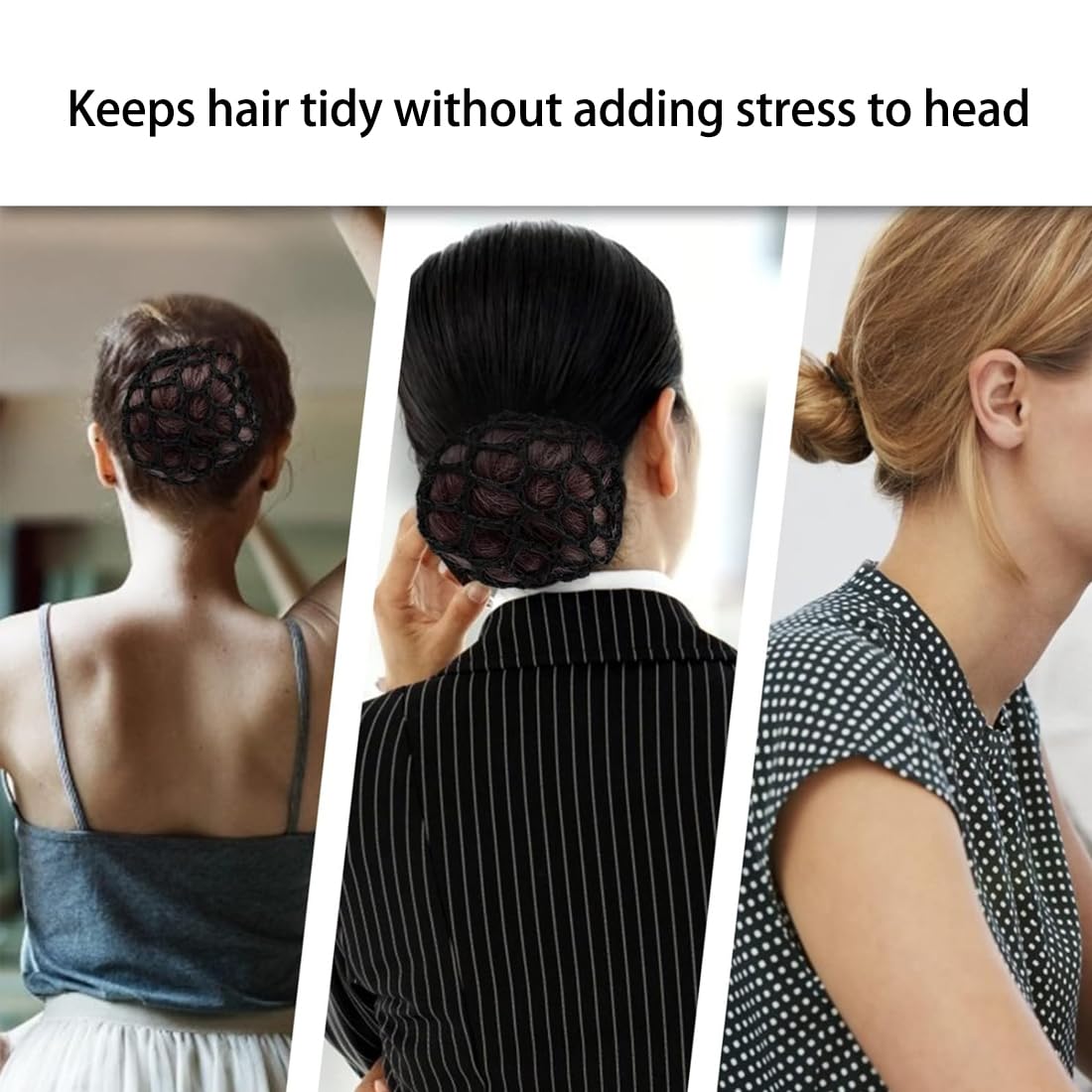 Retina per Capelli Chignon 4 Pezzi con Perline Stretch Balletto Danza
