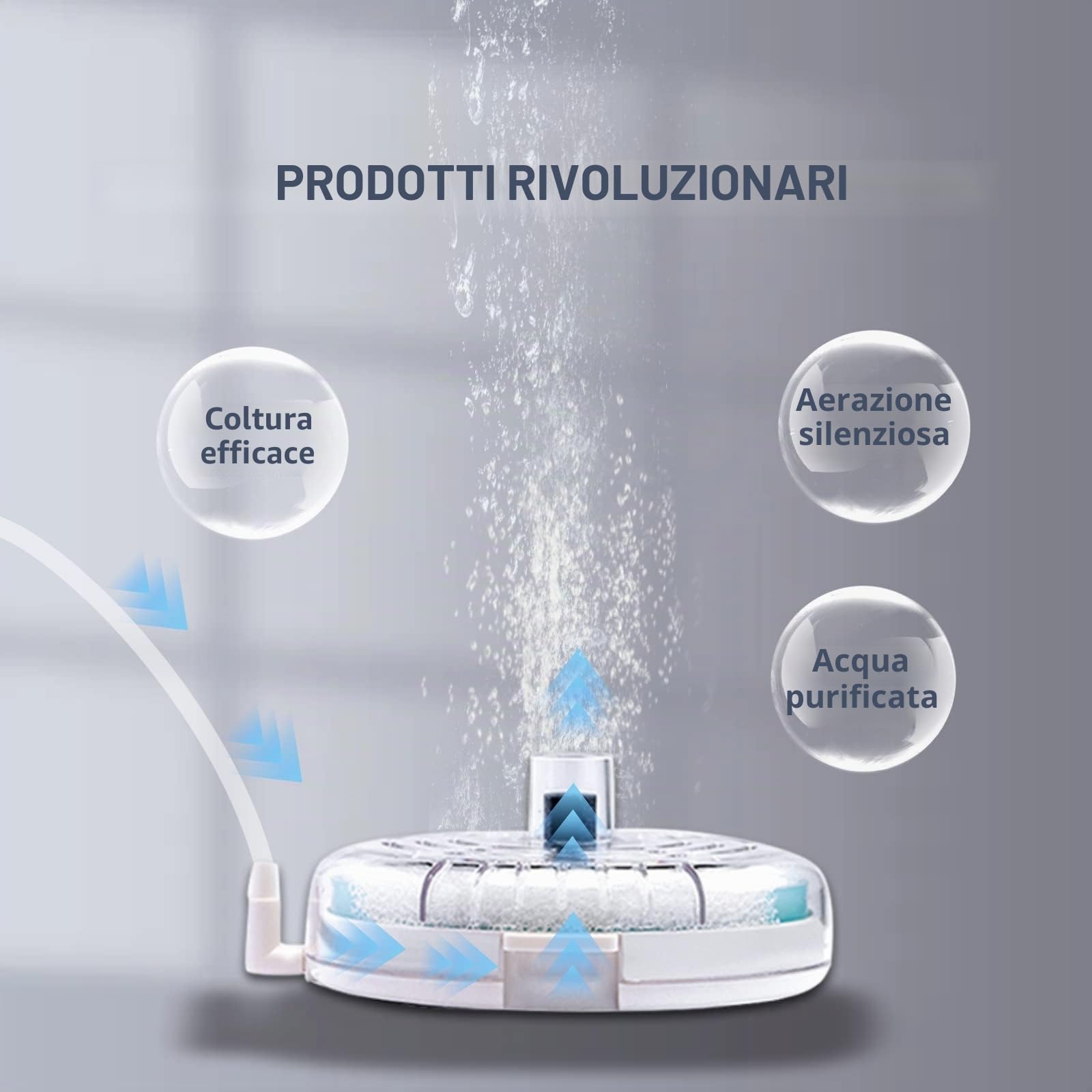 boxtech Filtro in Spugna biochimica per Acquario con Pietra d'Aria Spugna Filtro bio-Silenzioso Ultra-Sottile Tonda azionata ad Aria per Acquario Nano di gamberetti
