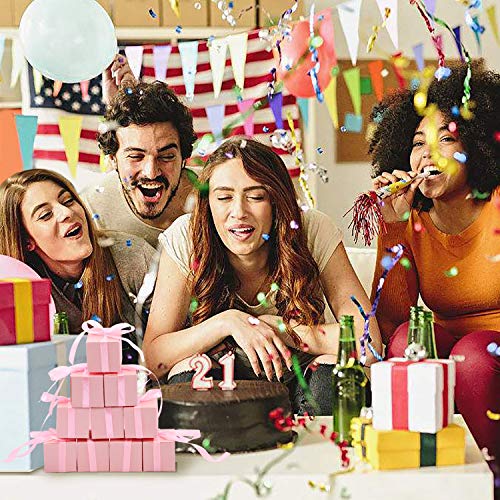 Kposiya 70 Pack Favor Boxes 2X2X2 Inch Candy Boxes Pink Gift Boxes With Ribbons For Wedding Baby Shower Decorations Birthday Party Supplies #TOP3