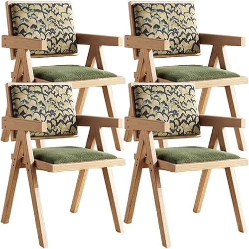 Miniatura 15 de YVYKFZD Juego de sillas de comedor de madera maciza, sillas de cocina sin brazos, silla de comedor tapizada con respaldo, sillón de terciopelo,