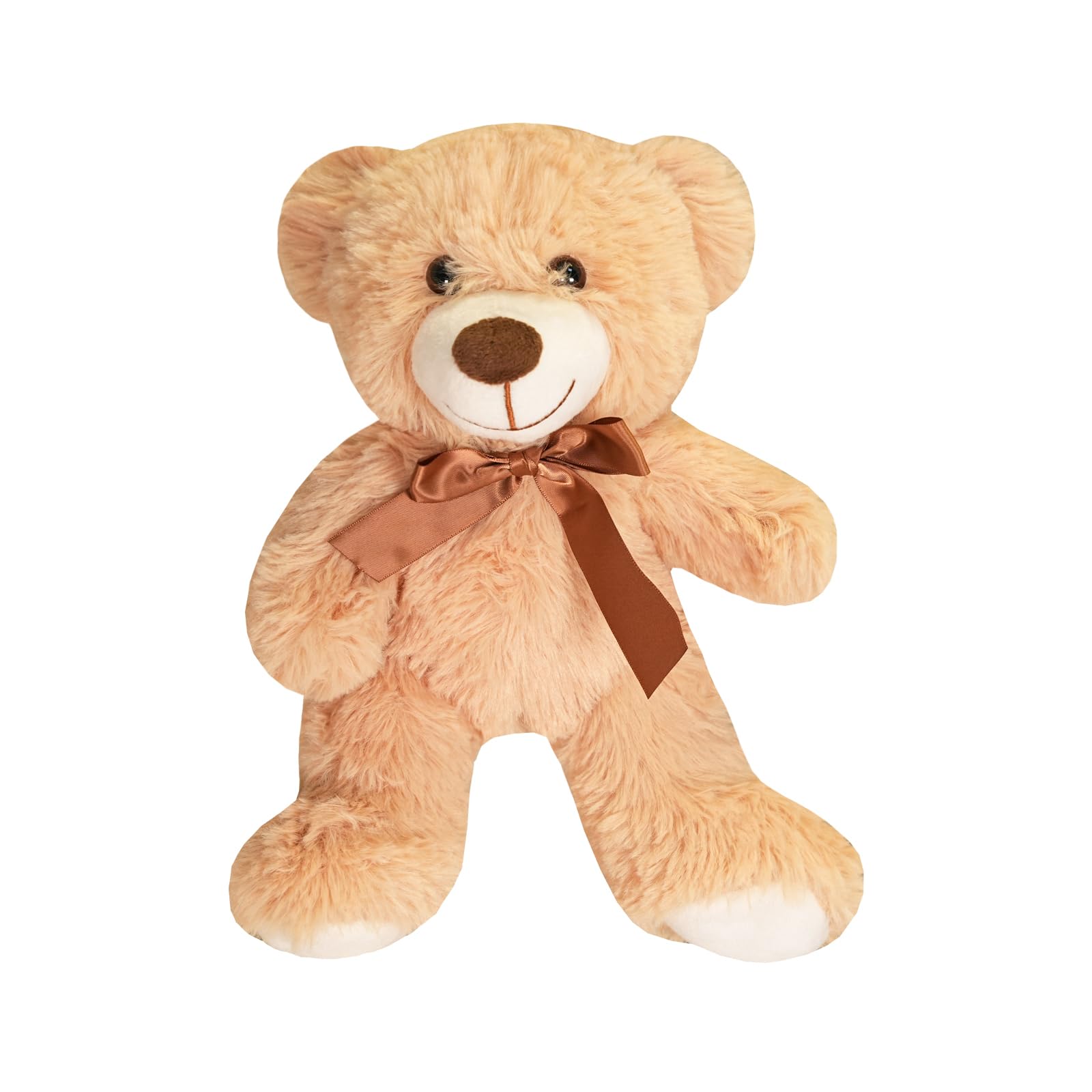 Teddy Bear Stuffed Animal，13.78'' Brown Teddy Bear Plush Toy Cuddly Valentine’s Day Gift for Boyfriend or Girlfriend (Light Brown)