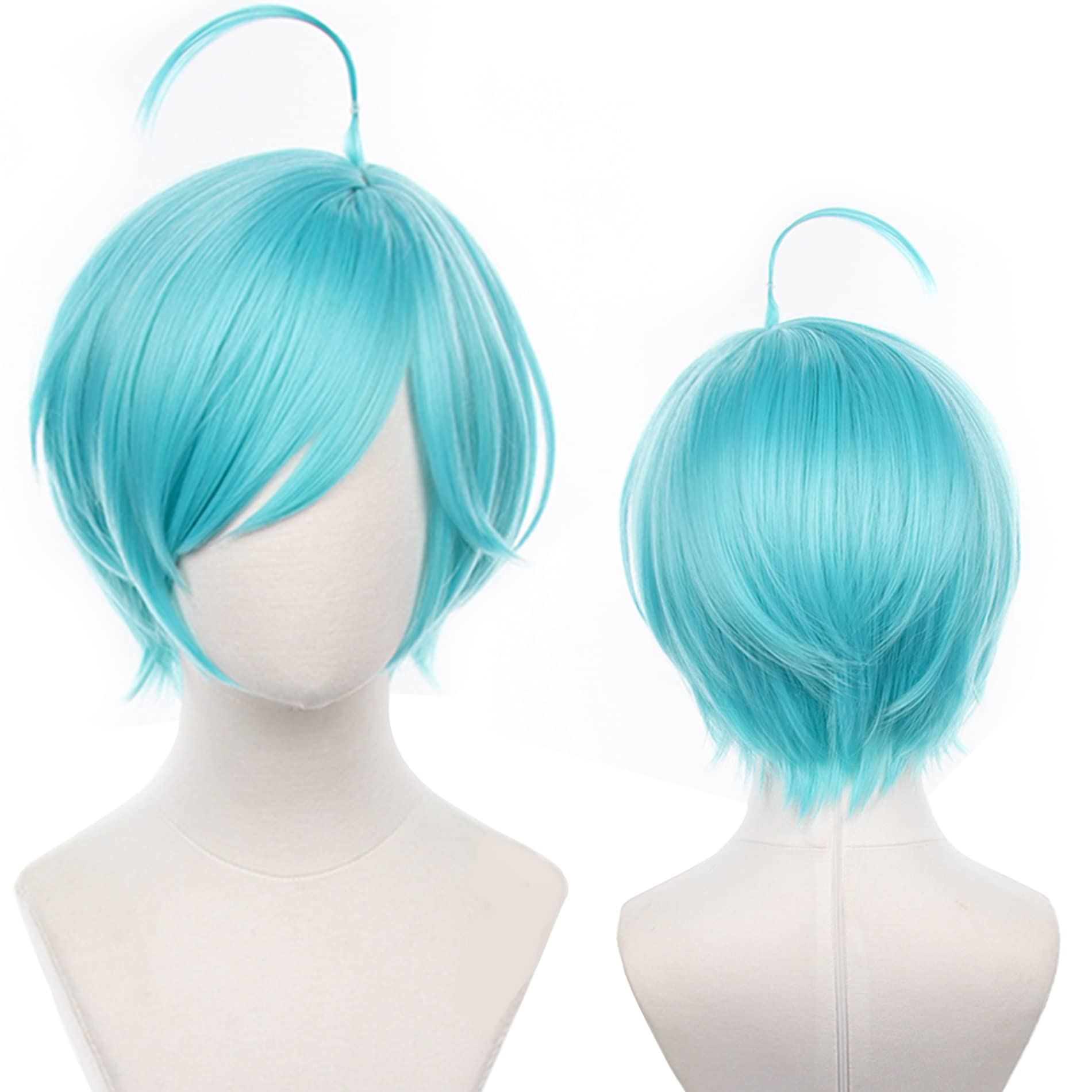 Blue Short Cosplay Wig Heat Resistant Synthetic Universal Costume Hairs for Women Men Halloween Chiristmas Comic Con Replacement Wigs