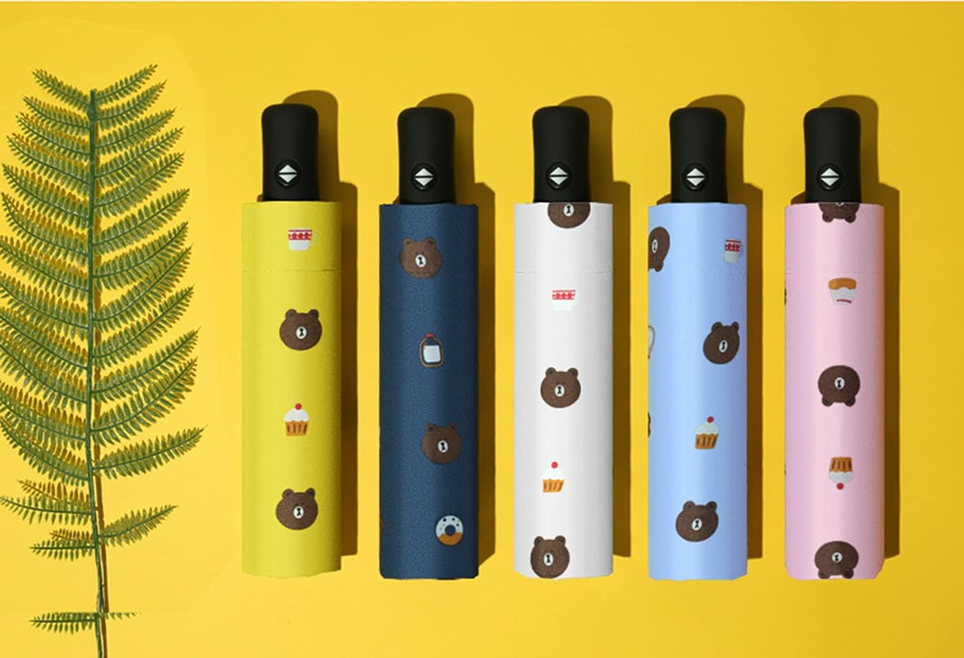 Rain Umbrella Little Bear,windproof, resist the strong sun ultraviolet radiation,folding style with Auto Open Close (YELLOW)